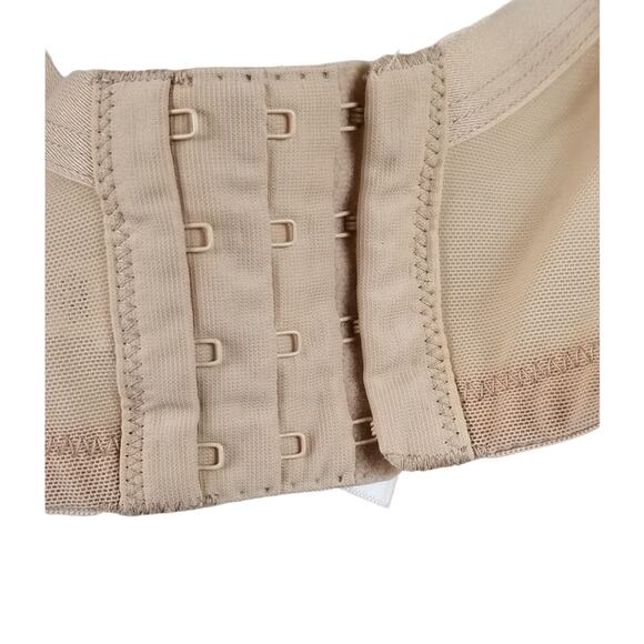 Cacique Beige Lace Floral Overlay Lightly Lined Underwire Bra 44DDD - Picture 5 of 6